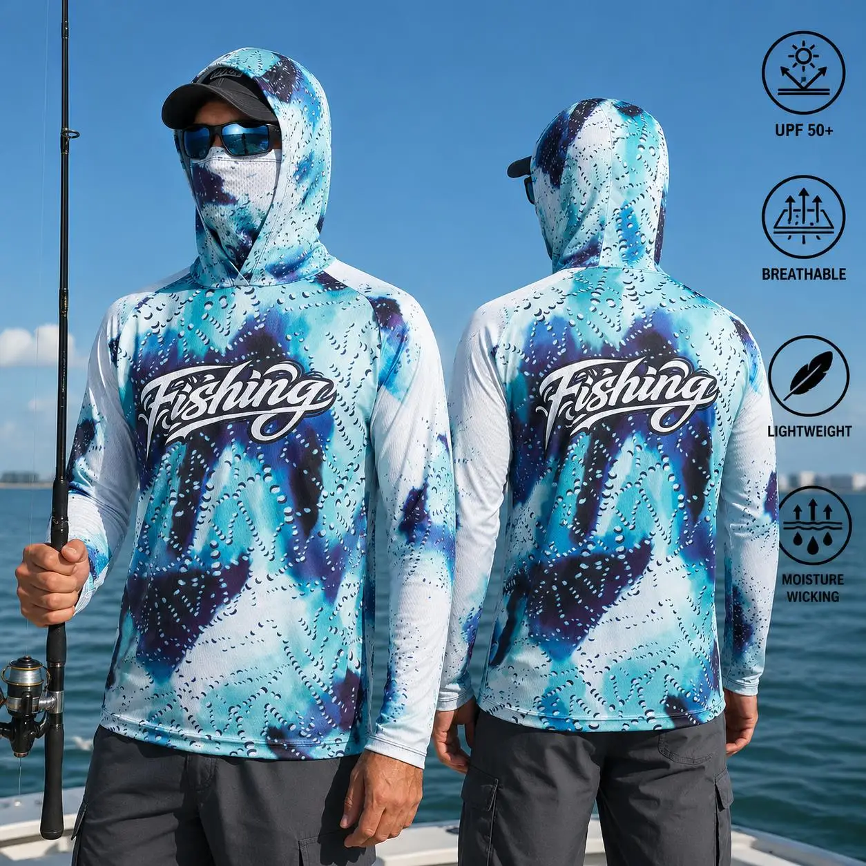 Baju Memancing dengan Tudung,  - Fishing Mask Sun Protection ulasan dan harga