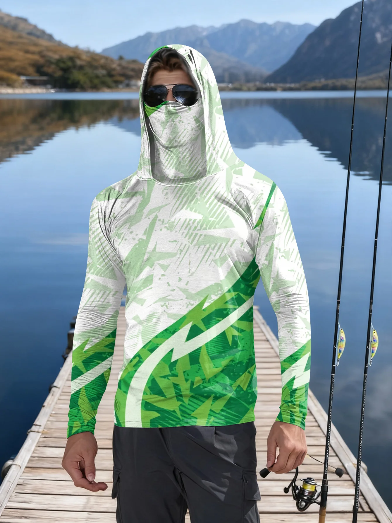 Kemeja Pancing Pria dengan Tud - Fishing Mask Sun Protection ulasan dan harga