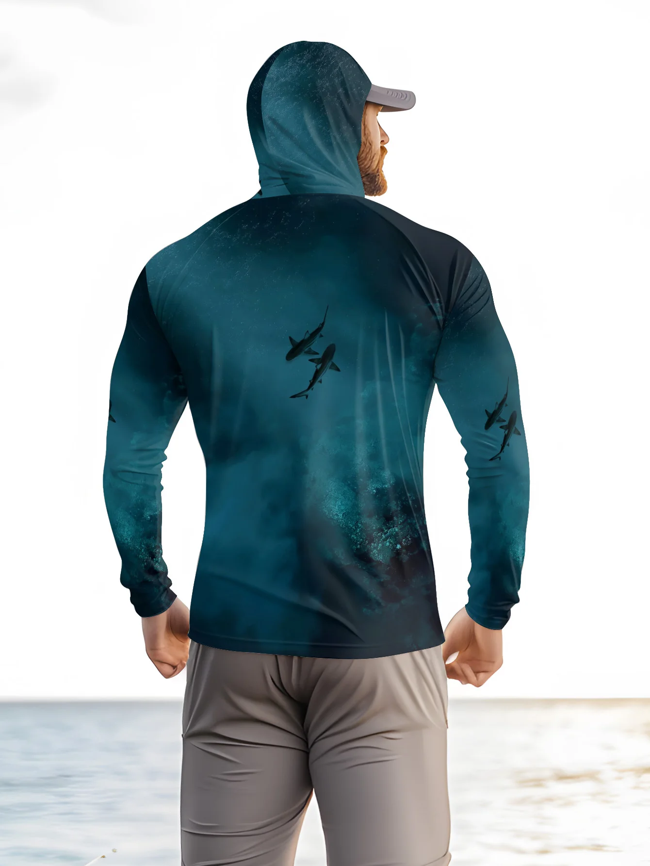 Hoodie Pancing Pria UPF50+ den - Fishing Mask Sun Protection ulasan dan harga
