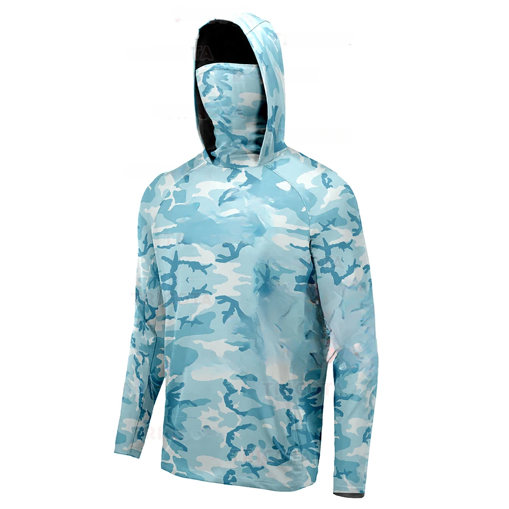 Kaos Hoodie Pancing Pria denga - Fishing Mask Sun Protection ulasan dan harga